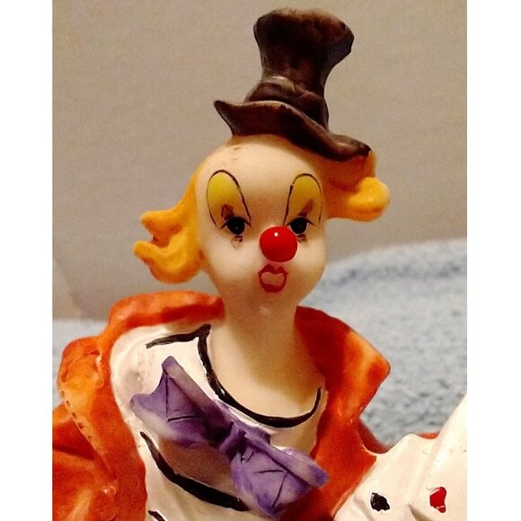 Colorful Circus Clown On Unicycle Figurine With Playing Cards - K's Collection - Picture 3 of 15